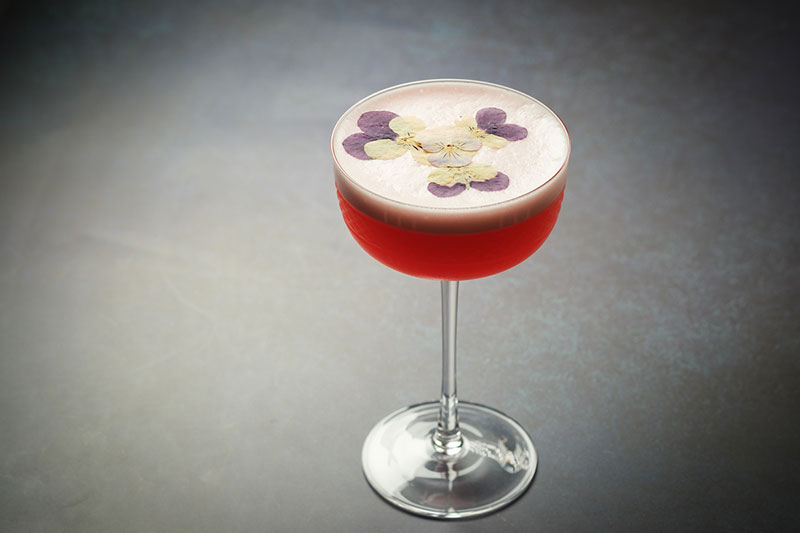 Astrea cocktail with flower